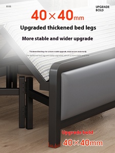Portable Simple Double Fer <span class=keywords><strong>Lit</strong></span> Durable Cadre En Métal Simple Pliant Conception Style Moderne pour La Maison Appartement Bureau Déjeuner Pause Sieste - Product Image 3