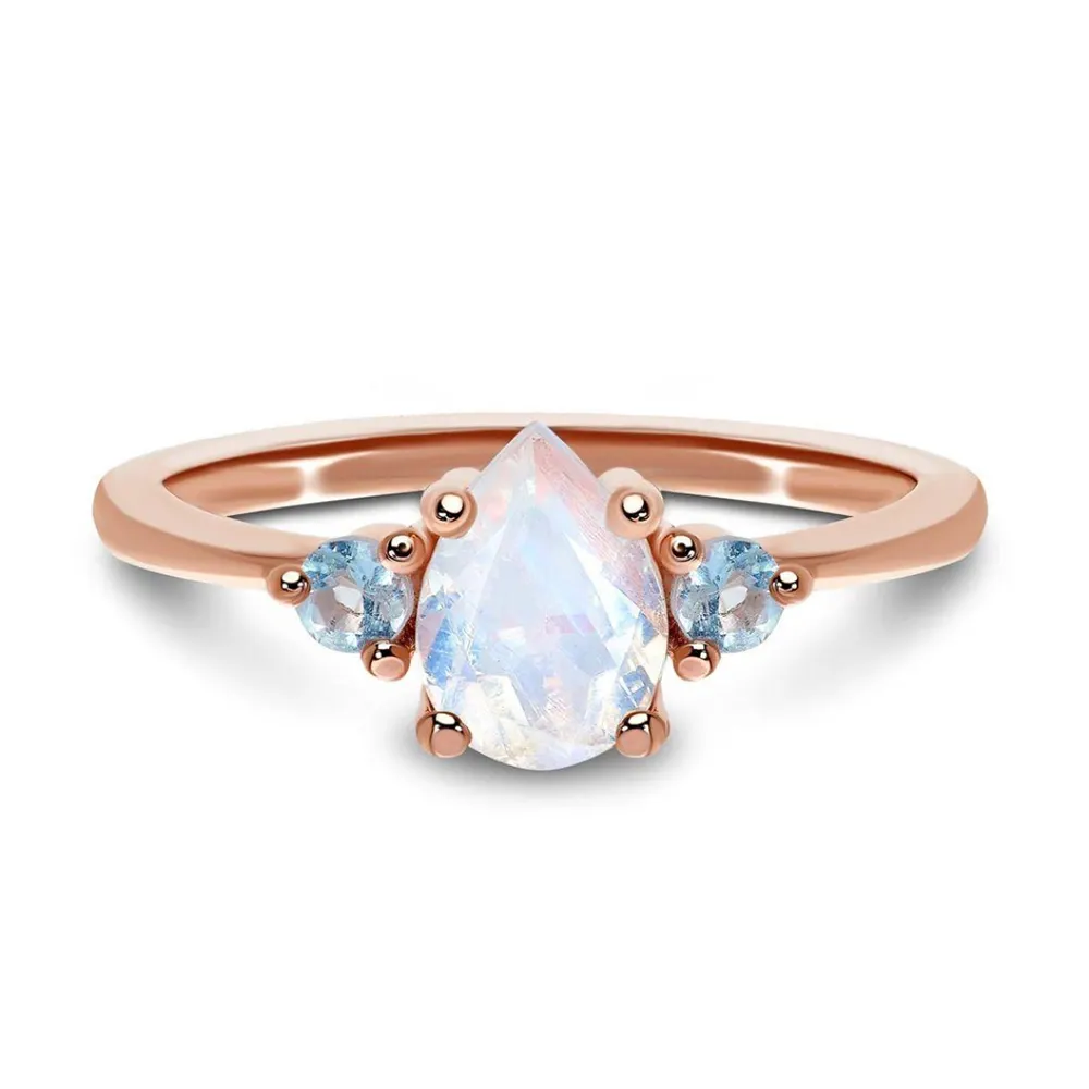 Anel de dedo personalizado de luxo 14k, anel de dedo banhado a ouro rosa para mulheres noivado 925