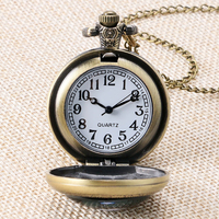 Cadeau d'halloween Jack Skellington pendentif en métal collier horloge Quartz analogique montre de poche avec chaîne