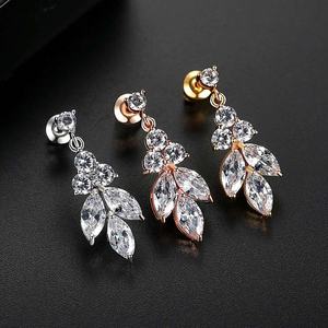 Dazzling Brass Micro Pave Zircon Charm Earrings <b>Light</b> Luxury <b>Fresh</b> Temperament Fashion Japanese Korean Style Gold Plated Ladies - Product Image 4