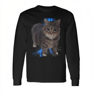 Maglietta a maniche lunghe Spinning Cat Meme Cat Brainrot - Product Image 2