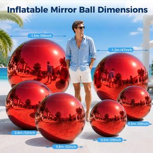 Double Layer PVC Inflatable Metallic Balloon Large Shiny <b>Sphere</b> Giant Ornament Ball Waterproof Weather Resistant for Christmas - Product Image 4