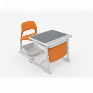 Ensemble de bureau et de chaise d'école en plastique haute résistance Mobilier d'étude étudiant confortable Table durable avec chaise pour salle de classe - Product Image 1