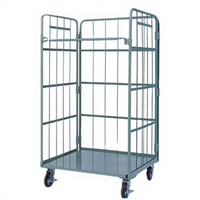 Chariot de manutention pliable en métal pour entrepôt, conteneur de stockage de marchandises, table de transfert logistique, capacité 300 kg