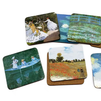 Sous-verres en MDF personnalisés avec logo imprimé, sous-verres ronds et carrés en liège, sous-verres en bois de 4 pouces pour boissons, vente en gros de cadeaux souvenirs