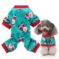 Indoor Pet Pyjama Kerst Santa Print Hond 4 Benen Kleding