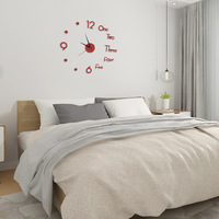Jam dinding Digital akrilik 3D, jam dinding Digital akrilik 3D, dekorasi Jam dinding akrilik untuk kamar tidur, toko rumah