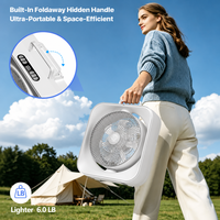 Ventilateur portable avec télécommande, batterie rechargeable, lumière LED et design inclinable pour la maison, le bureau et la voiture