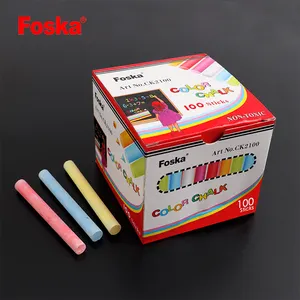 Foska 100 pcs High Quality Kids School Blackboard Dustless Colorful Chalk