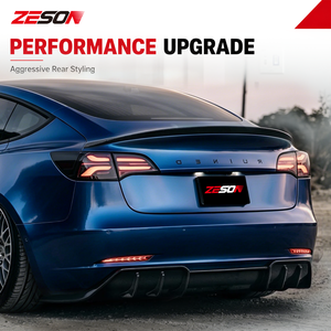 ZESON Carbon Fiber AD Style Rear <strong>Diffuser</strong> Valance Apron for Tesla Model 3 2017-2023 - Product Image 6