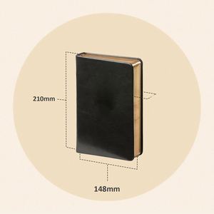 Custom A5 Black Leather Hardcover <b>Journal</b> 100 Sheets Gold Edge Thermal Binding with Custom Logo and Printing - Product Image 3