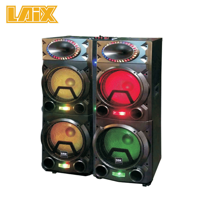 Laix DS-26 Hot Selling Double 15 Inch Active Subwoofer Stage Speaker Outdoor With Wheels