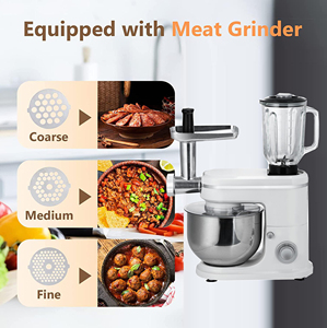 Robot culinaire multifonction 3-en-1 1500W 6L avec hachoir à viande robuste, bol mélangeur en acier inoxydable et batteur sur socle 6 vitesses - Product Image 3