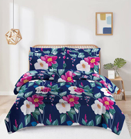 Parure de lit imprimé floral 3D King Size Design vibrant pour la décoration de chambre à coucher en Afrique