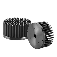 Disipador de calor de refrigeración pasivo Led redondo de aluminio anodizado negro de 20W de 70mm de diámetro