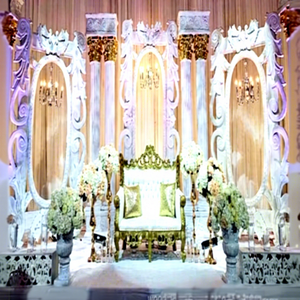 ธีมงานเลี้ยงฉลองงานแต่งงานแบบเทพนิยาย ฉากเวทีโรมัน ราคาดีที่สุด ฉากเวทีไฟเบอร์โรมันและประตูสำหรับงานแต่งงาน อุปกรณ์ประกอบฉากเวทีโรมันสำหรับงานแต่งงาน สเปน - Product Image 1