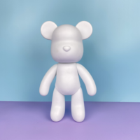 Fournitures d'art en gros 18cm/23cm/33cm/53cm/73cm de hauteur figure d'ours blanc pour peinture fluide bricolage Surface givrée brique d'ours