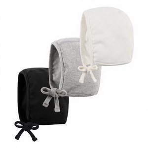 Gorro de bebé recién nacido a rayas, 100% algodón, unisex, gorro tipo turbante de una sola capa para verano, 0-6 meses, 48-50cm, blanco y negro - Product Image 2