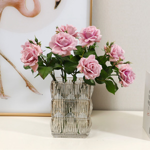 Simulated <b>Flower</b> Hand Feeling Moisturizing Curled Edge Rose Wedding Home Decoration Hotel Office Artificial <b>Flower</b> Plant - Product Image 2