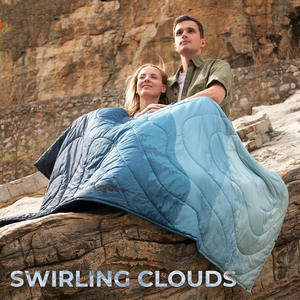 بطانية شتوية خارجية متعددة الاستخدامات للقيلولة، مطبوعة وصديقة للبيئة، مصنوعة من البوليستر، باللون الأزرق الطاووسي الكلاسيكي، مقاس 140×200 سم - Product Image 6