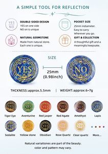 <span class=keywords><strong>Pierre</strong></span> de décision en cristal naturel de 25 mm, double face gravée (Oui/Non), <span class=keywords><strong>pierre</strong></span> anti-stress ronde pour la réflexion, cadeau astrologique - Product Image 3