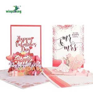 Winpsheng tarjeta de regalo personalizada del Día de San Valentín te amo tarjeta de felicitación de música 3D tarjeta emergente