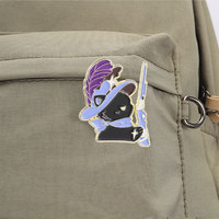 Badge en métal Wizard Fortune Cat, épinglette en émail motif chaton gothique de dessin animé, ornement pour veste, chapeau et usage quotidien