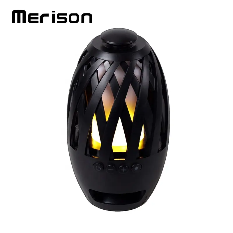 Haut-parleur sans fil bluetooth 3d led pour fête en plein air, feu, flamme, veilleuse pour camping