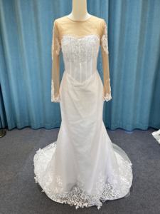 Prix usine Africain De Luxe Élégant Dentelle Appliques une Ligne Tulle Robe De Mariée Vestidos De Novia - Product Image 5