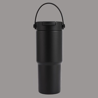 Nouvelle tasse à café en acier inoxydable avec revêtement céramique, grande capacité, isolation sous vide 6-12h, épaissie, portable, pour voiture, 30oz