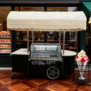 <b>Small</b> Fiberglass Electric <b>Ice</b> Cream Vending Food Cart Freezer Stainless Steel Construction Brushless Motor Lithium Battery 36V - Product Image 3