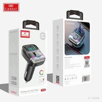 Earldom Cargador de coche USB dual con manos libres BT Kit de coche Transmisor FM estéreo Reproductor de MP3 Modulador Formato de audio APE
