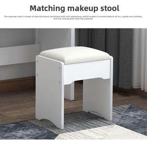 Tocador <span class=keywords><strong>de</strong></span> Esquina Nórdico Económico para Dormitorio <span class=keywords><strong>de</strong></span> Mujer, Mesa <span class=keywords><strong>de</strong></span> Maquillaje con 4 Cajones, Tocador Blanco Barato con Espejo y Luces - Product Image 6