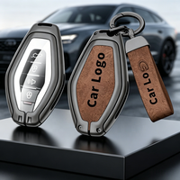 Housse de clé de voiture personnalisée pour JETOUR, étui en alliage de zinc et cuir, étanche et anti-poussière, protection de clé, vente en gros disponible