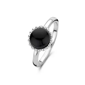 XH-C046 8925 Sterling Silver Ring Diamond 925 Sterling Silver Ring Blank With Black Onyx