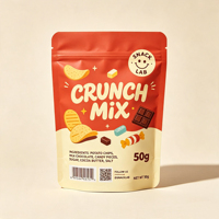 OEM op maat bedrukte snackzakjes, staande ziplock verpakkingen, food grade voor noten, koekjes, chocolade, bonen en snacks