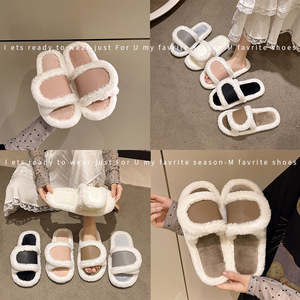 Nuova ciabatte Mao Mao ciabatte da <span class=keywords><strong>donna</strong></span> in pelle per <span class=keywords><strong>Velcro</strong></span> autunno inverno per ciabatte grande apertura piedi ciabatte moda - Product Image 2