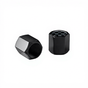 4 pièces de capuchons de valve de pneu de roue de <span class=keywords><strong>voiture</strong></span> en métal, logo personnalisé, <span class=keywords><strong>antivol</strong></span>, étanches, couvercles de valve - Product Image 1