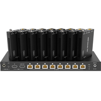 Répartiteur/Extenseur Métallique 18 Gbit/s sur Ethernet 1 entrée 8 sorties Cat5e/6 jusqu'à 60 m avec 8 Récepteurs Prise en charge PoC pour Home Cinéma