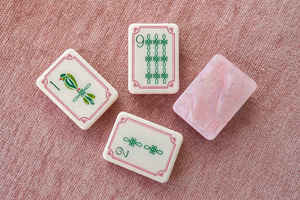 Jeu de Mahjong portable et durable en nacre rose opale, style américain, en acrylique de luxe, 160 tuiles de Mahjong avec <span class=keywords><strong>Beau</strong></span> Bam Mahjong - Product Image 6