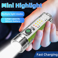 Lampe torche LED blanche multifonctionnelle étanche à laser, haute luminosité, mini, design magnétique, indice IP66, piles sèches, 8 modes