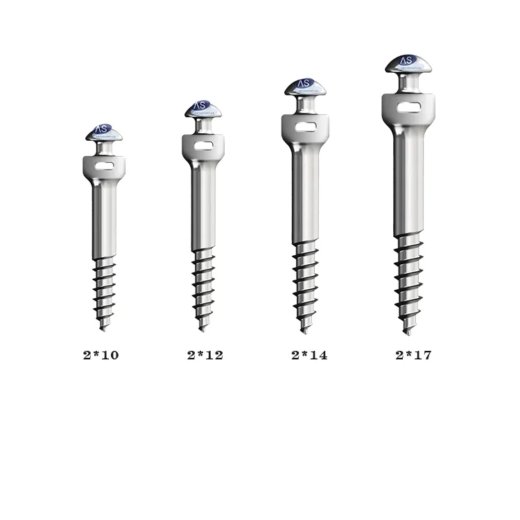 AS Dental Micro Tornillo de ortodoncia Titanio Agujero cuadrado Tornillo Accesorios Implante Endosseous