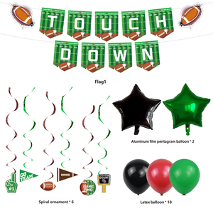 Kit de Décorations de Fête de Football Très Vendu : Bannière Touchdown et Ballons pour la Fête du Dernier Match - Product Image 5
