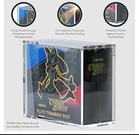 Boîte en Acrylique Sur Mesure pour Boîte Dresseur d'Élite Pokémon TCG, Étui de Protection en Acrylique avec Couvercle Magnétique