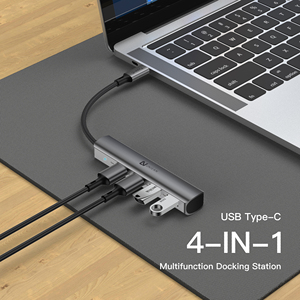 Hub USB C 4 en 1 UNIEAN, Cable USB C 3.0, Estación de Acoplamiento Multipuerto, Adaptador Portátil para Computadora, Tableta y Oficina - Product Image 5