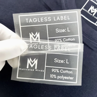Étiquette personnalisée avec logo imprimé pour le soin du cou, étiquette DTF à transfert thermique, étiquette de marque thermocollante pour vêtements
