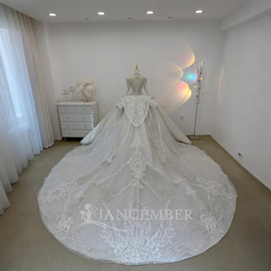 Unique Bridal Dress Ball Gown Scoop <b>Sequin</b> Long Wedding Dresses Luxury Bride Dress Bridal Gowns Lsjj52 Jancember - Product Image 3