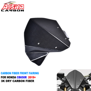 AISKA Pare-brise avant de moto 100% fibre de carbone sèche 3K, déflecteur de vent pour <span class=keywords><strong>Honda</strong></span> CB650R 2019-2024 - Product Image 1