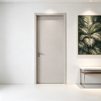 QI TAI GS05 Porte intérieure moderne en bois massif, résistante à l'humidité, avec panneau en PVC cristal de carbone insonorisé, couleur café marocain