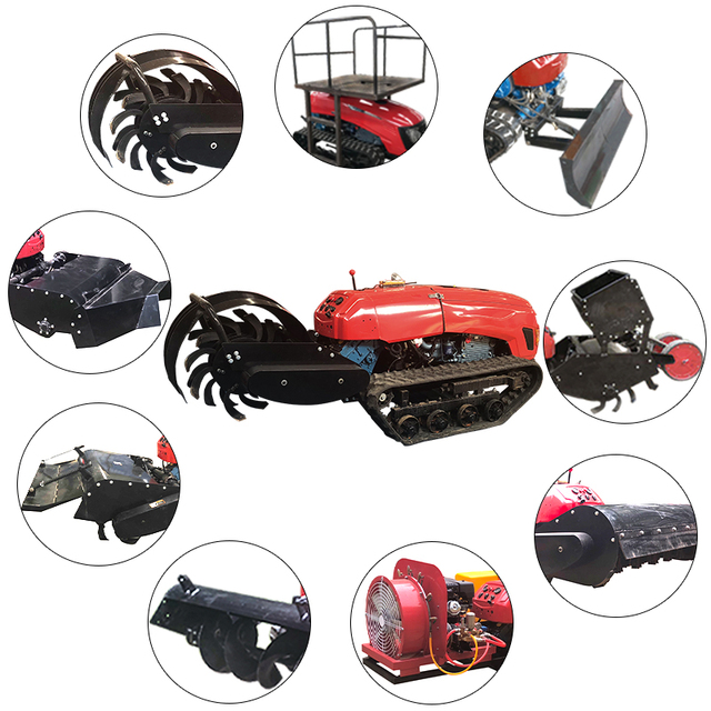 Remote Control Tillers Lawn Mowers Mini Crawler Tractors for Sale